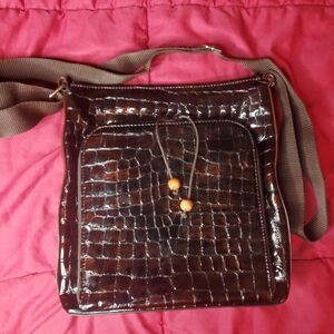 Brighton Crocodile Boudreaux Crossbody Leather Bag With Id Slots Also NWOT